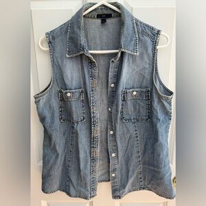GAP Vintage Sleeveless Denim Shirt Vest Large